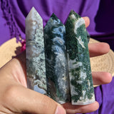 Moss Agate Tower | 10cm